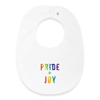 Pride Joy Rainbow LGBTQ Typography Design - Baby Organic Lätzchen - Weiß - Vorne