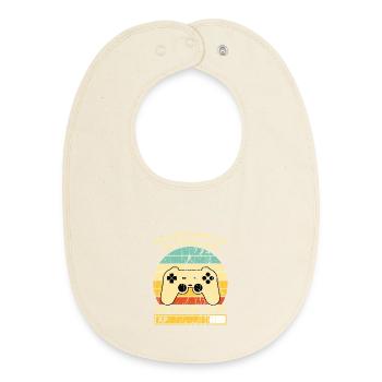 Levelaufstieg Retro Controller Geburtstag - Baby Organic Lätzchen - Natur - Vorne