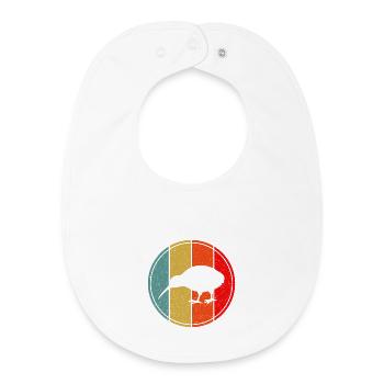 Kiwi Bird Retro Vintage Sunset New Zealand - Baby Organic Bib - white - Front