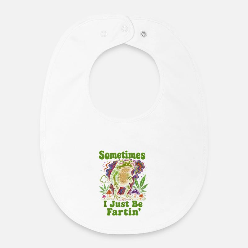 Psychedelic Frog : Vibrations de pets - Bavoir bébé bio - blanc
