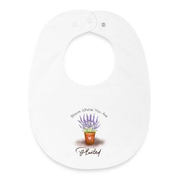 Blühe dort, wo du gepflanzt bist - Baby Organic Lätzchen - Weiß - Vorne