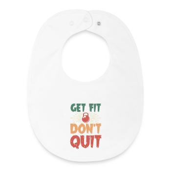 Motif de mise en forme et ne pas arrêter les kettlebells - Bavoir bébé bio - blanc - Devant