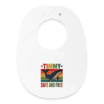 Timmy Wal Safe and Free Retro Wal Shirt - Baby Organic Bib - white - Front