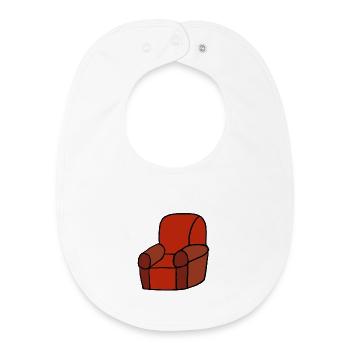Red Lounge Chair Silhouette - Baby Organic Bib - white - Front