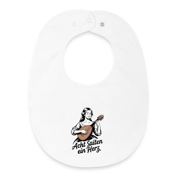 Mandoline Acht Saiten Ein Herz Musik - Baby Organic Lätzchen - Weiß - Vorne