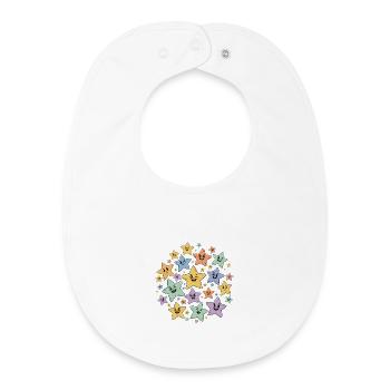 Colorful Star Explosion - Baby Organic Bib - white - Front