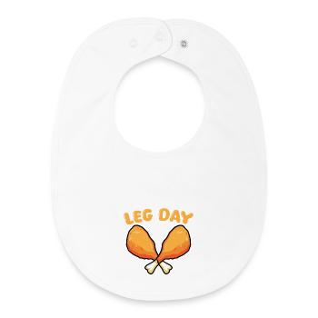 C’est le design drôle de la salle de sport en poulet et culottes de la journée des jambes - Bavoir bébé bio - blanc - Devant