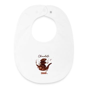 Morceaux de chocolat et Abbi au chocolat fondu - Bavoir bébé bio - blanc - Devant