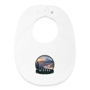 Traumhaftes Niseko Japan Skiurlaub Snowboarden - Baby Organic Lätzchen - Weiß - Vorne