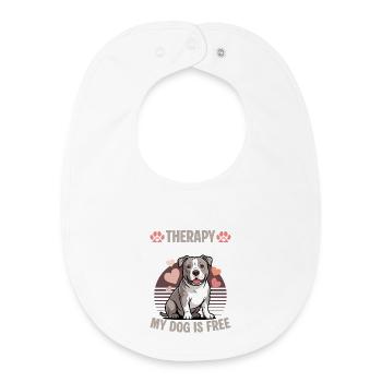Pitbull Terrier Race de chien pittie - Bavoir bébé bio - blanc - Devant