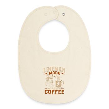 Drôle de Lineman Coffee Électricité - Bavoir bébé bio - écru doux - Devant