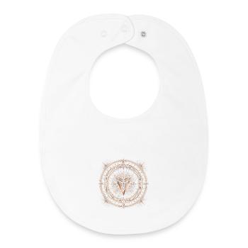 Runes de la Boussole Cosmique - Bavoir bébé bio - blanc - Devant