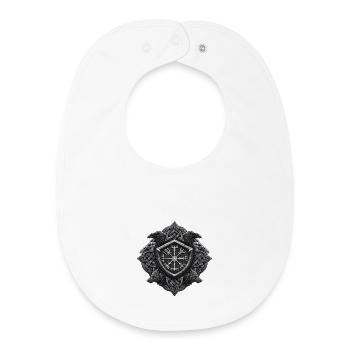 Norse Vegvisir Sigil | Viking Guidance Knotwork - Baby Organic Bib - white - Front