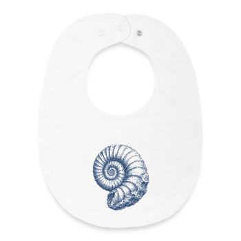 Ammonit Fossil Urzeit Meer Vintage Kunst - Baby Organic Lätzchen - Weiß - Vorne