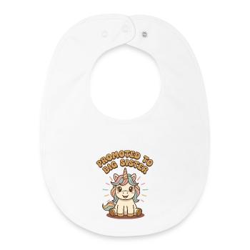 Révélation du sexe promue à la baby shower de la grande sœur - Bavoir bébé bio - blanc - Devant