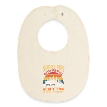 Camping Bonfire Camp Life Forest Camper - Baby Organic Bib - soft Ecru - Front