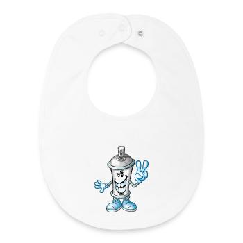 Spray paint cartoon - Baby Organic Bib - white - Front