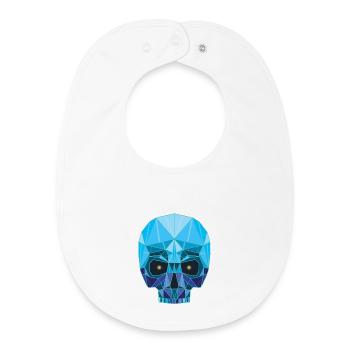 Tête de mort saphir - Bavoir bébé bio - blanc - Devant