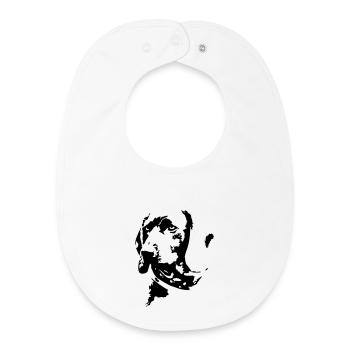 Tête de chien sueur montagne bavaroise - Bavoir bébé bio - blanc - Devant
