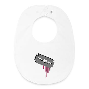 Lame de rasoir avec le cœur et le sang - Bavoir bébé bio - blanc - Devant