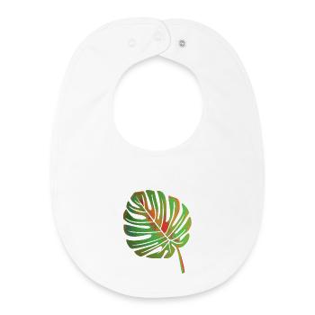 Feuille de Monstera - Bavoir bébé bio - blanc - Devant