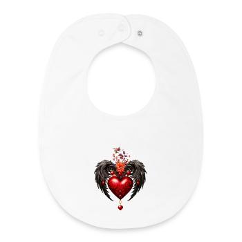 The Heart with Black Wings - Baby Organic Bib - white - Front