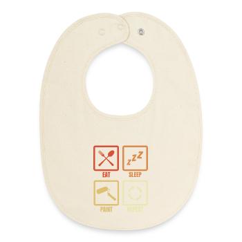 Eat Sleep Paint Repeat - Baby Organic Lätzchen - Natur - Vorne