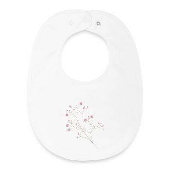 delicate pink blossoms, ornamental plant, baby's breath - Baby Organic Bib - white - Front
