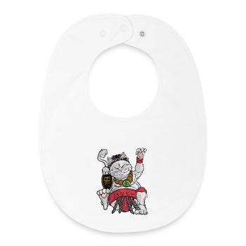 Maneki-neko Sumo - Baby Organic Lätzchen - Weiß - Vorne