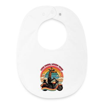 GIRAFFE RIDER: LONG NECKS LONGER RIDES - Baby Organic Bib - white - Front