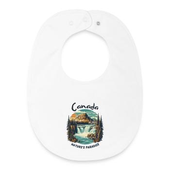 Le paysage du Canada - Bavoir bébé bio - blanc - Devant