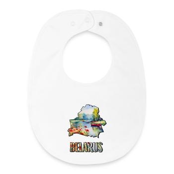 Aquarell Landkarte Belarus - Baby Organic Lätzchen - Weiß - Vorne