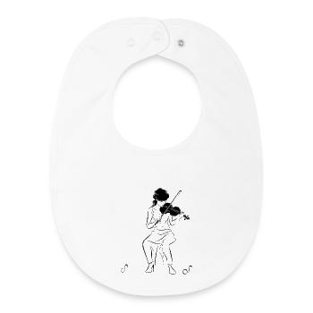 Croquis de violoniste - Bavoir bébé bio - blanc - Devant
