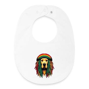 Rasta Dog Jamaica Jamaica Jamaican - Baby Organic Bib - white - Front