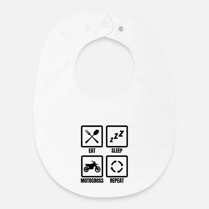 Dicton du motocross - Bavoir bébé bio - blanc