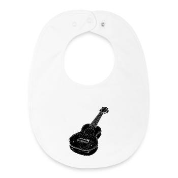 Ukulele Skizze - Baby Organic Lätzchen - Weiß - Vorne