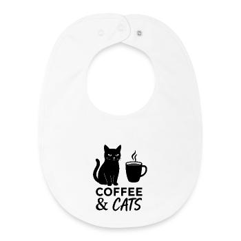 Coffee Cat - Baby Organic Lätzchen - Weiß - Vorne