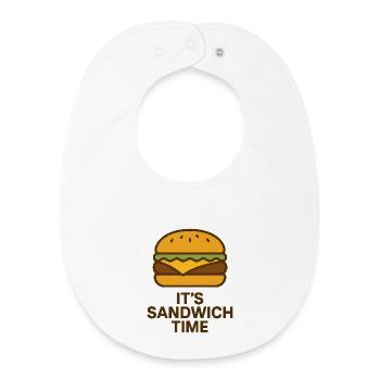 It´s Sandwich Time Motivational Design - Baby Organic Lätzchen - Weiß - Vorne