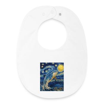 Delfin Style Van Gogh Étoilé - Bavoir bébé bio - blanc - Devant
