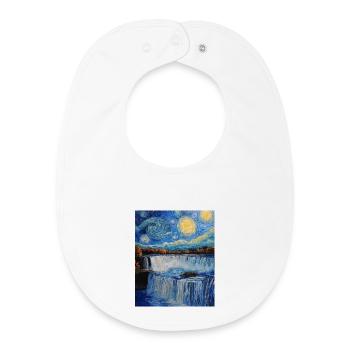 Niagara Falls Van Gogh Style Starry Night - Baby Organic Bib - white - Front