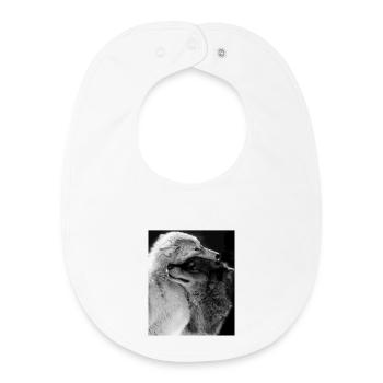 Two Wolves Hugging Blue Eyes - Baby Organic Bib - white - Front