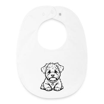 cute dog black - Baby Organic Bib - white - Front
