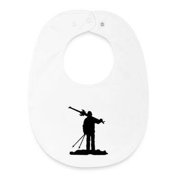 Ski - Bavoir bébé bio - blanc - Devant