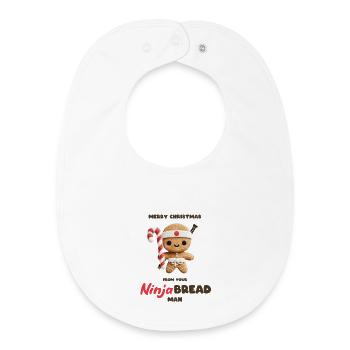 Ninja Brotmann - Baby Organic Lätzchen - Weiß - Vorne