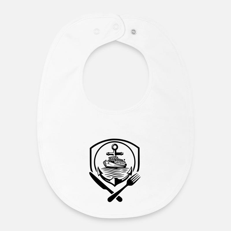 Restaurant Boatman Logo - Baby Organic Bib - white