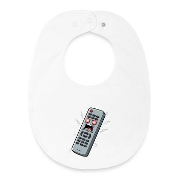 Screaming Remote Control Cartoon - Baby Organic Bib - white - Front