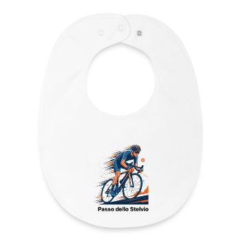 Passo Dello Stelvio Cyclist Sprint Neon Motion - Baby Organic Lätzchen - Weiß - Vorne