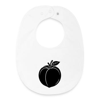 Silhouette du Fruit de la Pêche - Bavoir bébé bio - blanc - Devant