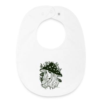 Green Woman Of The Forest - Baby Organic Bib - white - Front