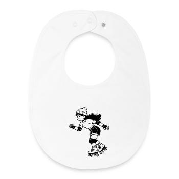 Patins à roulettes - Bavoir bébé bio - blanc - Devant